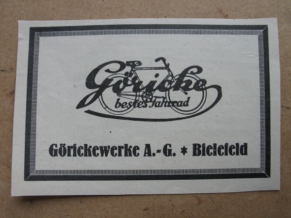 Göricke- bestes Fahrrad, Görickewerke A.G. Bielefeld, 1928 #7