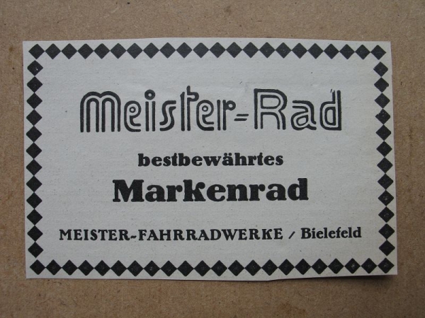 Meister- Rad, Fahrradwerke Bielefeld, 1928 #7