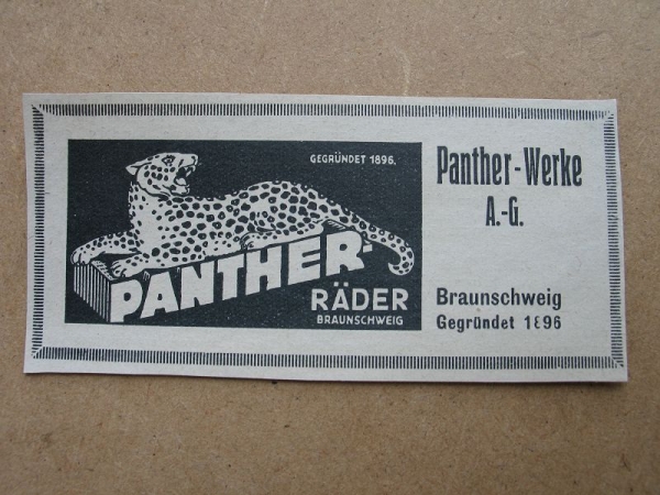 Fahrräder Panther Werke A.G.  Braunschweig, 1928 #7