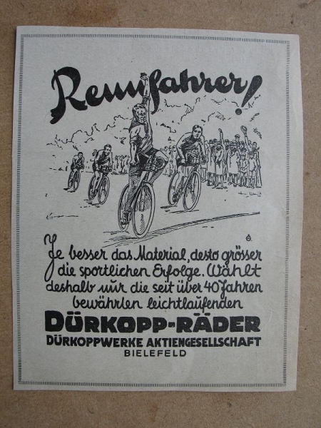 Dürkopp- Räder, Rennfahrer, Dürkoppwerke Bielefeld, 1928 #5