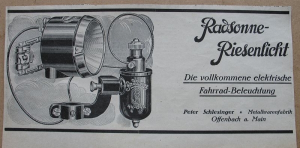 Radsonne Riesenlicht, Peter Schlesinger Offenbach, 1928 #3