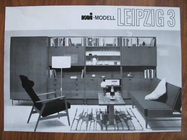 Prospekt VMI Modell Leipzig 3, VEB Möbelkombinat Eisenberg Werk Gera, DDR 1970