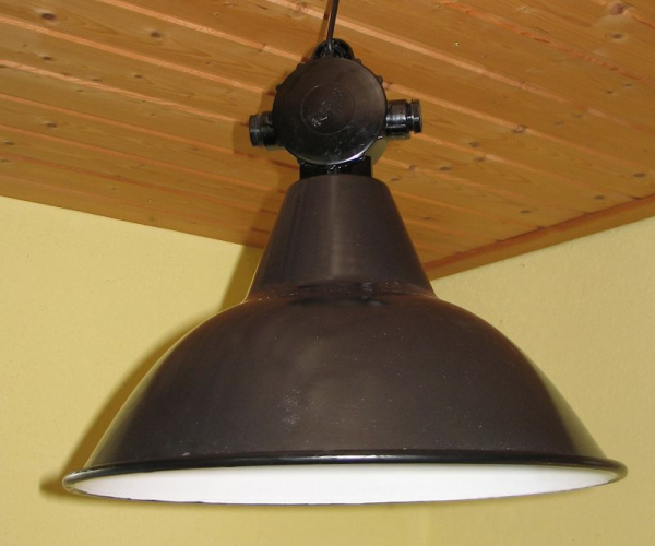 Emaillelampe, Fabriklampe, Industrielampe, FERA, DDR, unbenutzt, #3