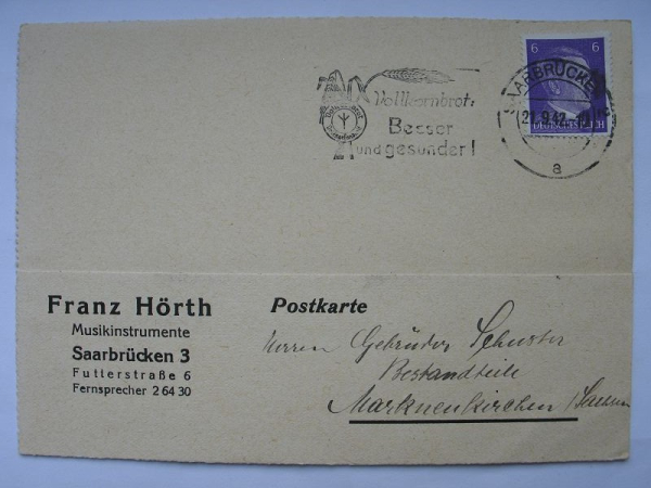 Franz Hörth, Musikinstrumente Saarbrücken, 1942, #245