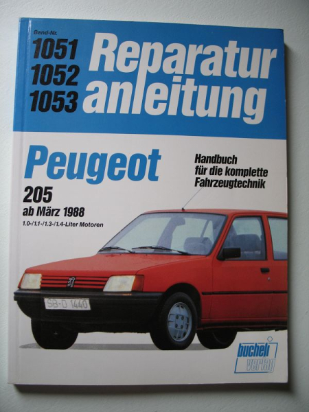 Reparaturanleitung Peugeot 205 ab März 1988, Bucheli Verlag