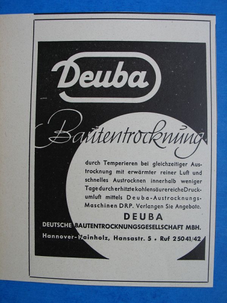 Deuba Bautentrocknung, Hannover- Hainholz, Inserat, #1940/2