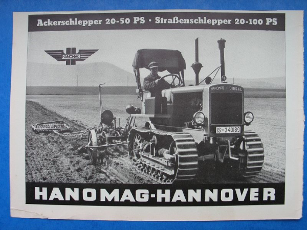 Hanomag Hannover Ackerschlepper, Straßenschlepper, Inserat