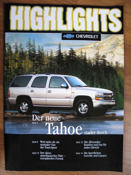 Chevrolet-Tahoe-Trans Sport-Alero-Blazer-Pickup-Corvette-Camaro