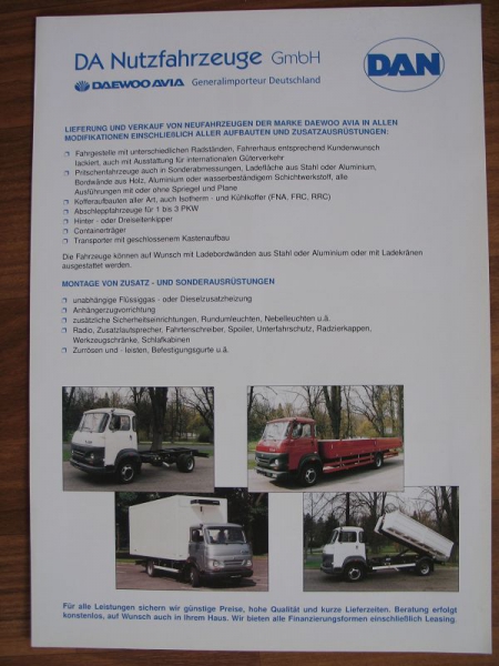 Daewoo Avia, DA Nutzfahrzeuge GmbH Zerpenschleuse, um 1995, #116