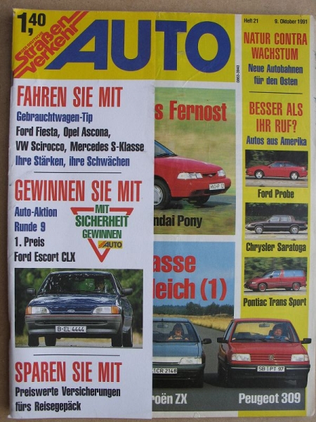 21/ 1991, Der Deutsche Straßenverkehr, Ford Probe GT, Chrysler