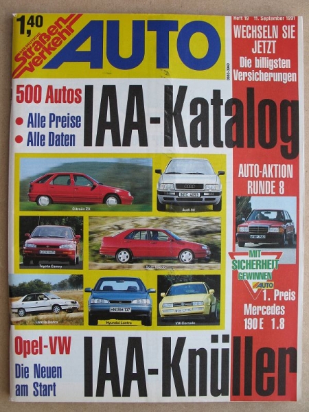 19/ 1991, Der Deutsche Straßenverkehr, Opel Astra, Toyota Carina