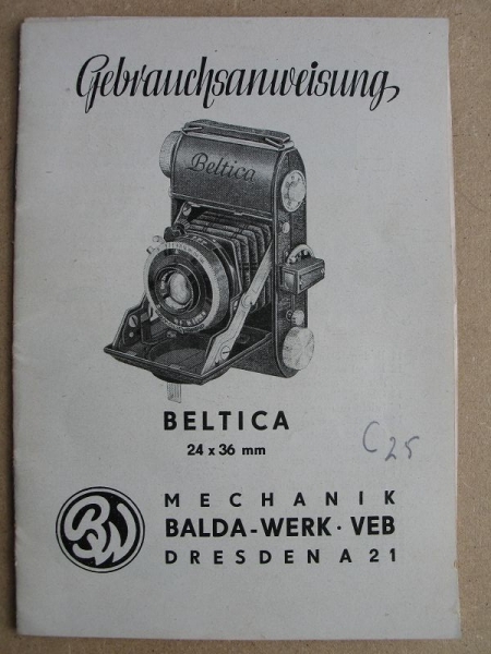 Gebrauchsanweisung BELTICA, Balda- Werk Dresden, 50-er Jahre