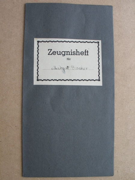 Zeugnisheft Land Thüringen, 1943/ 44, Mädchenberufsschule Gera