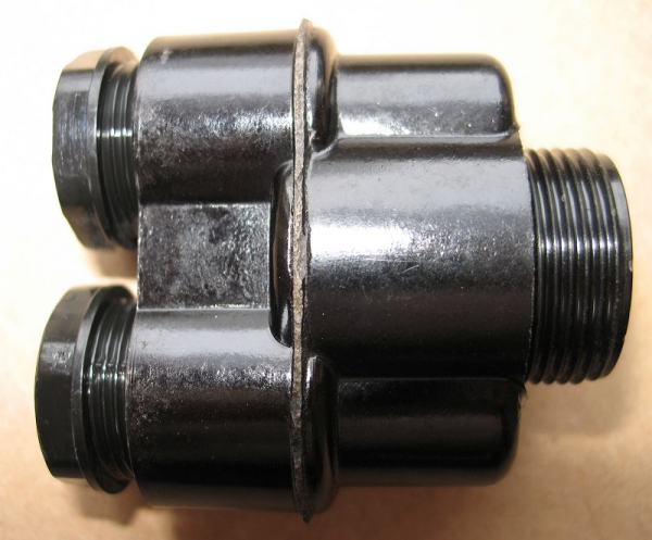 Zwillingsstutzen PG 16/ PG 21, Bakelit, schwarz, unbenutzt, #7