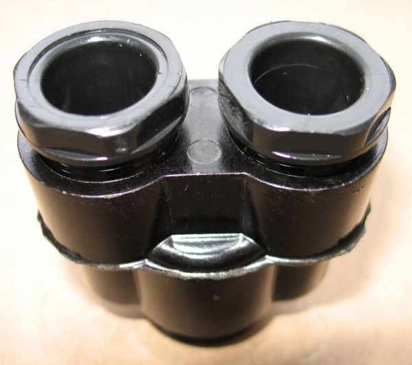 Zwillingsstutzen PG 16/ PG 21, Bakelit, schwarz, unbenutzt, #7