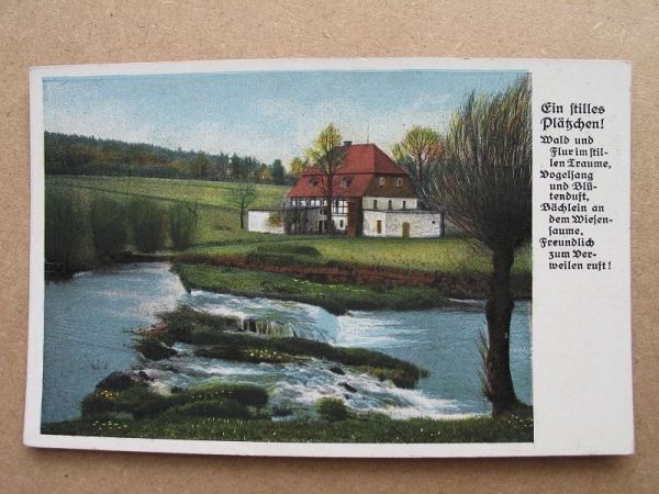 Alte Glückwunschkarte, Ein stilles Plätzchen !