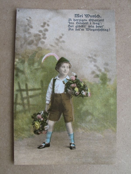 Alte Glückwunschkarte, Mei Wunsch