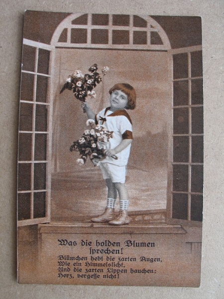Alte Glückwunschkarte, Was die holden Blumen sprechen! #2