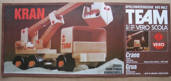 Kartonaufkleber, VERO Kran, Crane, FWF, TEAM Fröbel Fahrzeugserie, DDR