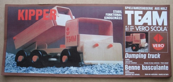 Kartonaufkleber, VERO Kipper, Vero Scola, Dumping Truck, FWF, Fröbel