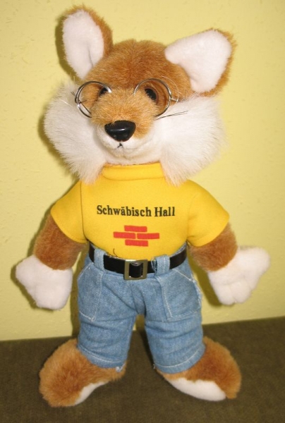 Werbefigur SCHWÄBISCH HALL, Fuchs, Plüschfigur
