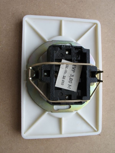 Steckdose Kunststoff, eckig, hell, doppelt, kein Schuko, unbenutzt