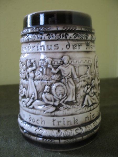 Bierkrug, Krug, DDR, Es spricht Gambrinus, VEB Sitzendorfer Porzellanmanufaktur