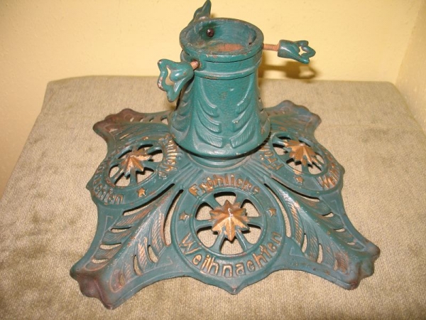 Weihnachtsbaumständer, Christbaumständer, Tannenbaumständer "Fröhliche Weihnachten", um 1920, Jugendstil