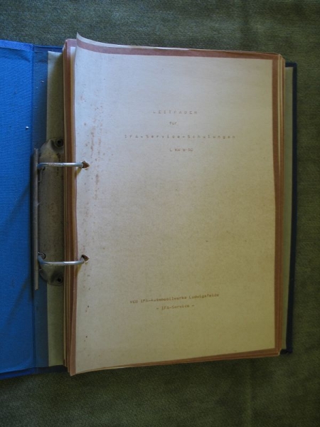 Leitfaden für IFA- Service- Schulungen, W50, W 50, DDR 1973