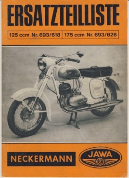 Ersatzteilliste Jawa 125 und 175 ccm, um 1970