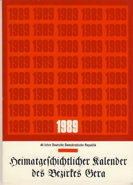 Kalender Bezirk Gera, 1989