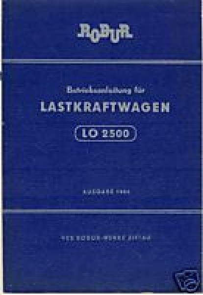 Betriebsanleitung Robur LO 2500, 1960