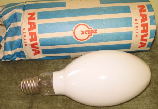 Quecksilberdampf- Hochdrucklampe, NARVA, 400 Watt, DDR