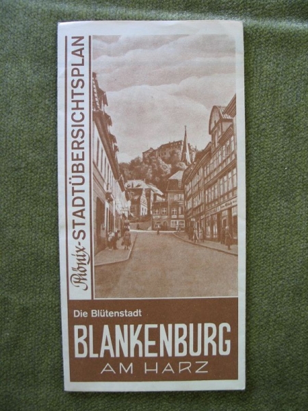 Phönix Stadtübersichtsplan Blütenstadt Blankenburg am Harz, 50-er Jahre