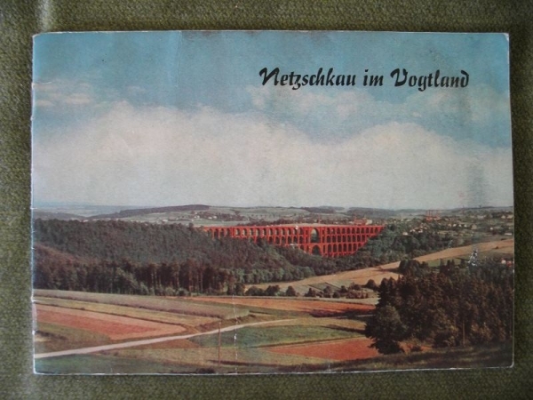 Prospekt Netzschkau im Vogtland, DDR 1960, Göltzschtalbrücke
