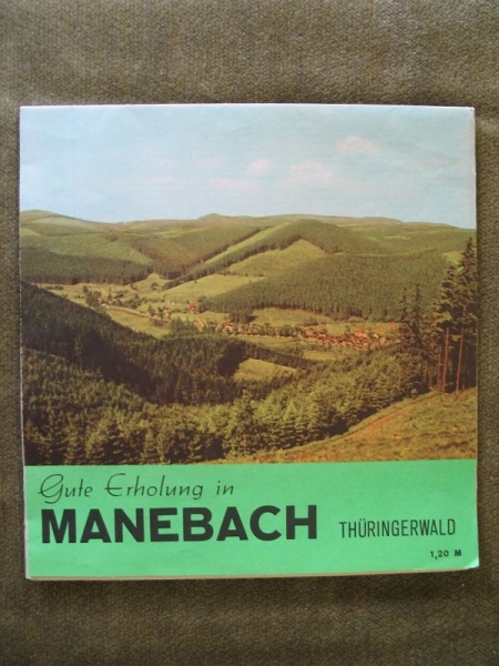 Broschüre/ Wanderkarte Manebach, DDR 1977
