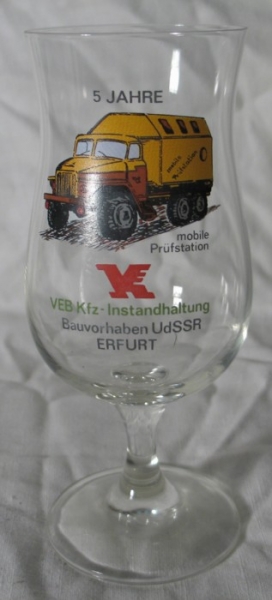 VEB KFZ- Instandhaltung Erfurt, Bierglas DDR