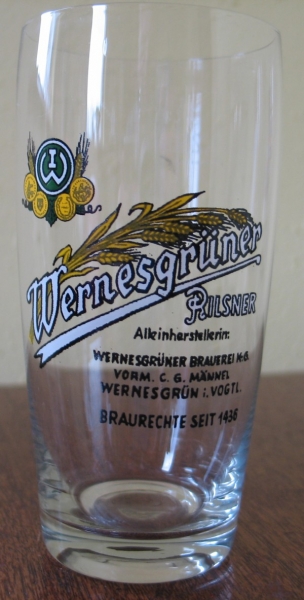 Wernesgrüner Pilsner, Bierglas um 1960