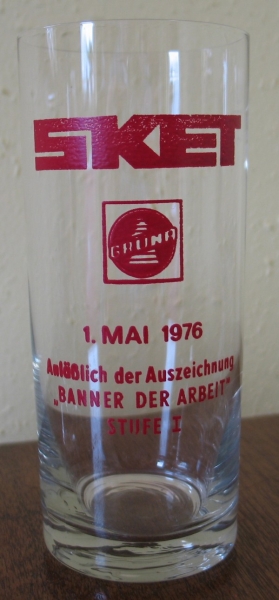 SKET Grüna, 1.Mai 1976, Bierglas DDR