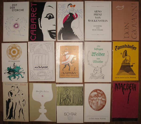 15 Theaterprogramme Theater Gera, DDR, Macbeth, Ischtar, Zauberflöte, Don Giovanni