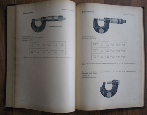 Messzeuge, Katalog DHZ Maschinen- und Fahrzeugbau, DDR 1955