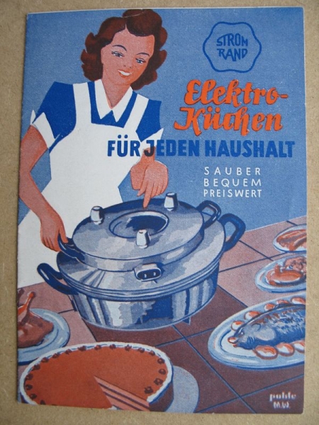 Prospekt STROMRAND Elektroküchen, Springfix Tortenform, 1951