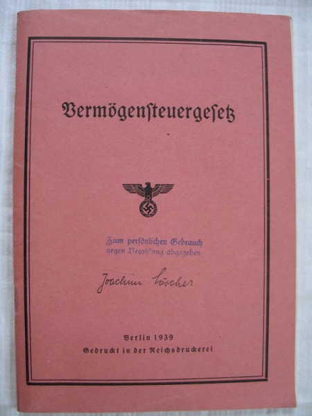Vermögenssteuergesetz, 1939