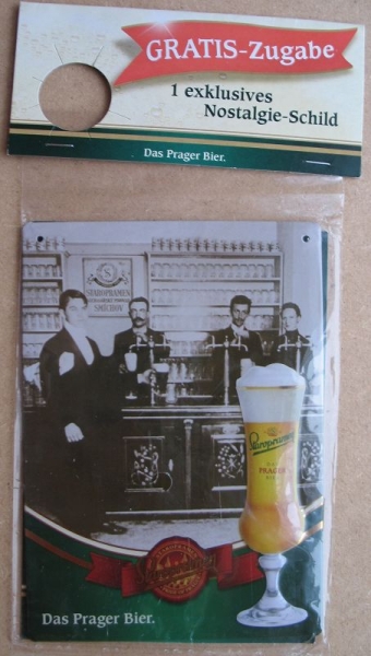 Blechschild, Reklameschild, STAROPRAMEN Das Prager Bier