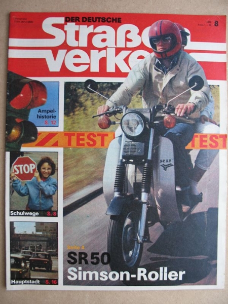 8/ 1986, Der Deutsche Straßenverkehr, SIMSON-Roller SR 50, Camptourist