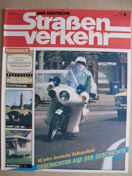 6/ 1985, Der Deutsche Straßenverkehr, Volkspolizei, Moskwitsch, Lada
