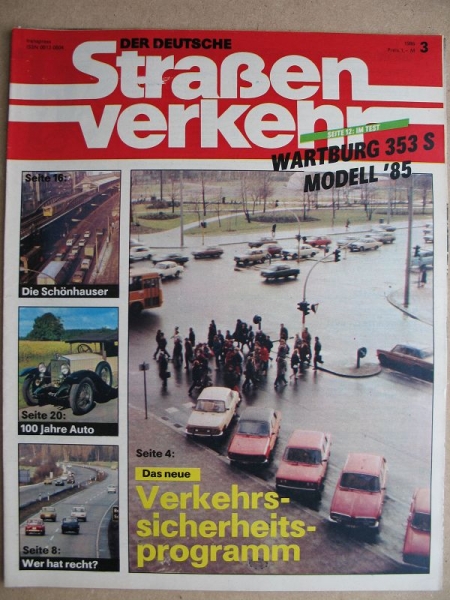3/ 1986, Der Deutsche Straßenverkehr, Test: Wartburg 353 S Modell 85