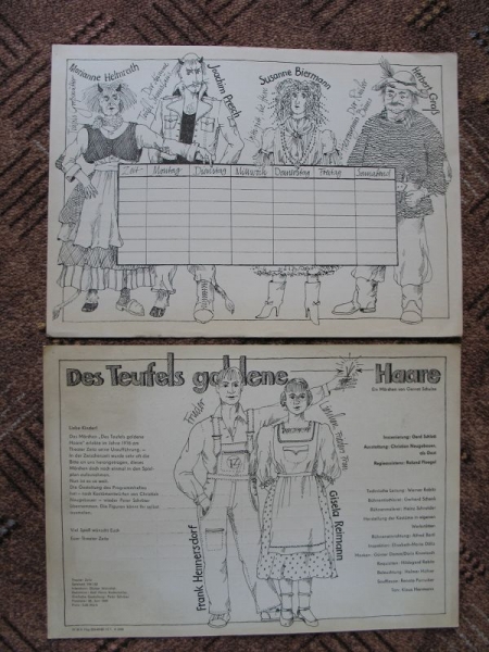 Des Teufels goldene Haare, Stundenplan, Theater Zeitz 1982