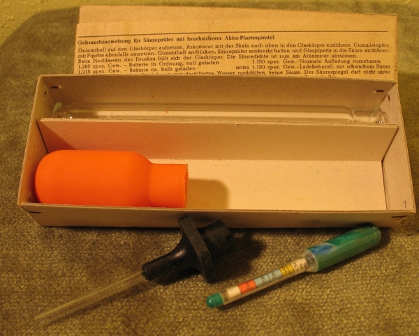 Säureprüfer aus DDR- Zeiten, VEB Glaskunst Lauscha, DDR