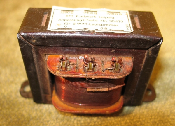 Anpassungstrafo RFT, für 3 Watt Lautsprecher, RFT Funkwerk Leipzig